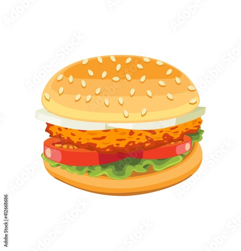 chicken burger Tasty include cutlet tomato salad.