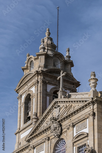 Architectural details of Good Jesus of the Mount church (Bom Jesus do Monte, 1784) by Carlos Amarante near Braga. Portugal.