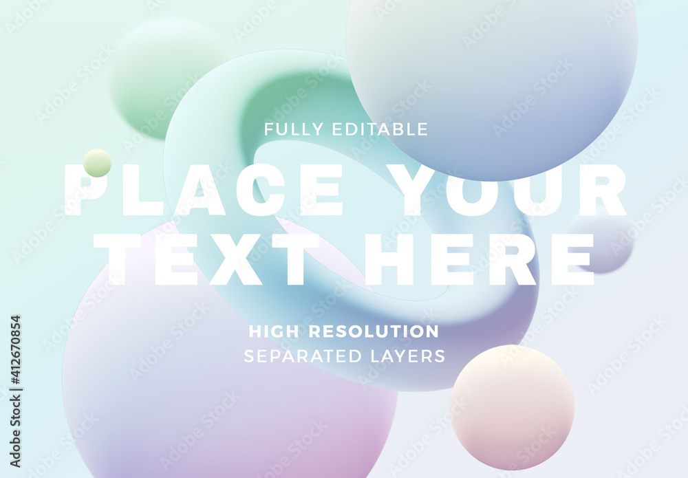 3D Rendering of Pastel Geometric Shapes Floating in Space Stock ...