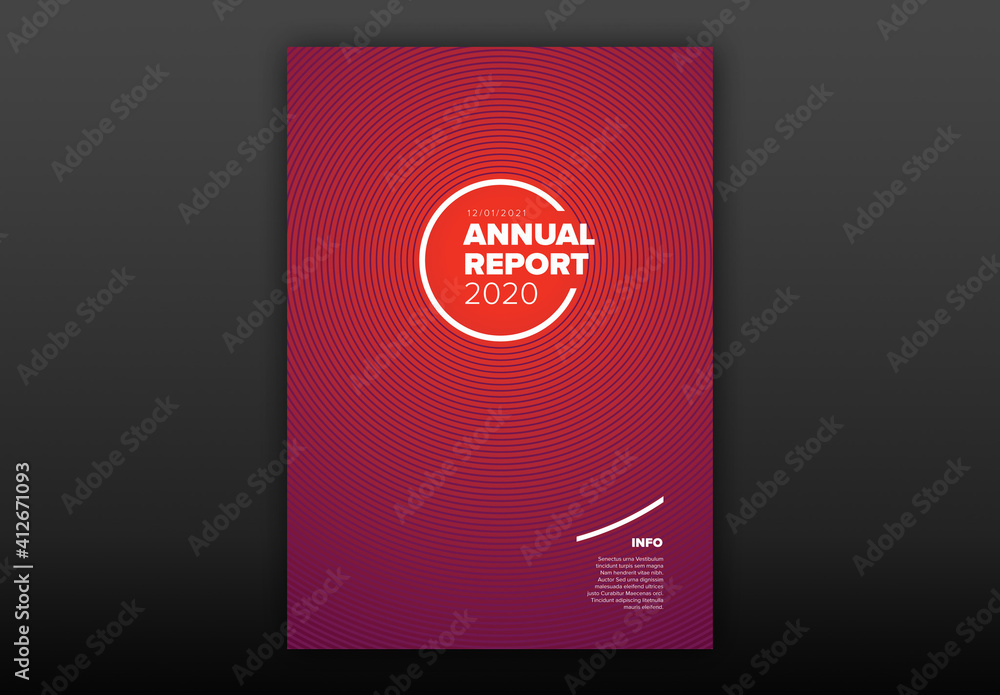 Red Annual Report Front Cover Page Layout Stock Template Adobe Stock