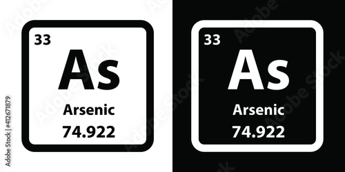 As Arsenic chemical element icon. The chemical element of the periodic table. Sign with atomic number. 