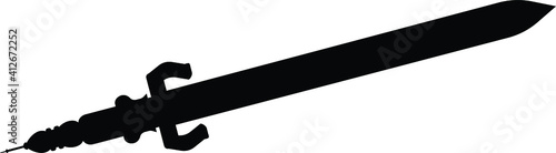 isolated ancient swords,Flat style