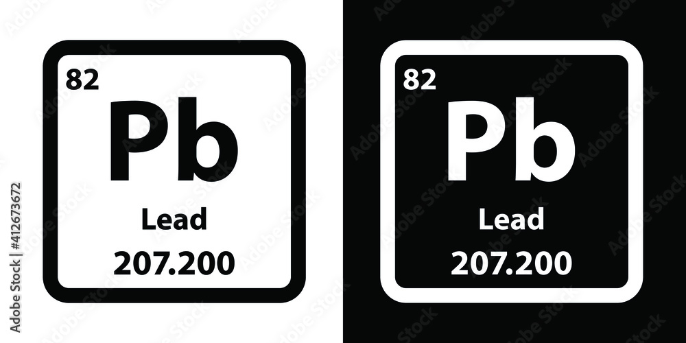 Pb Lead Chemical Element Icon The