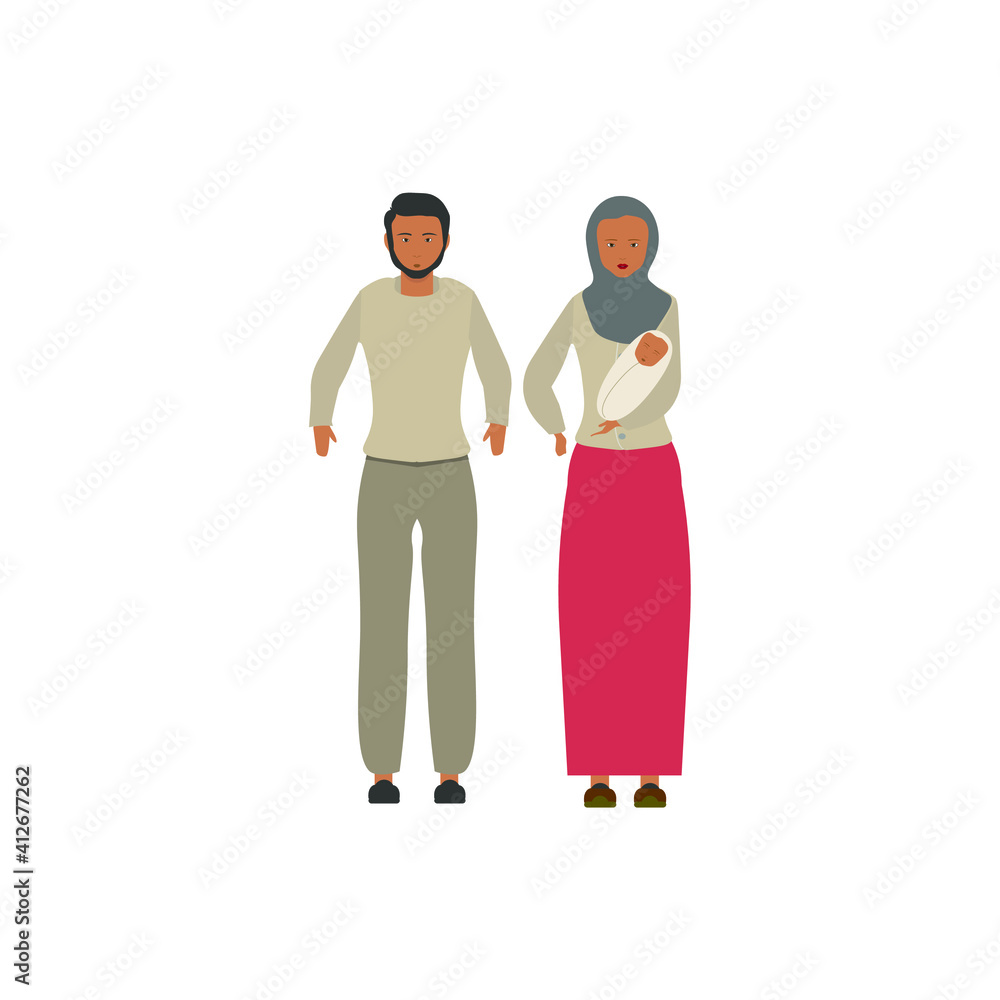 arabic race family vector background arabic race family vector background