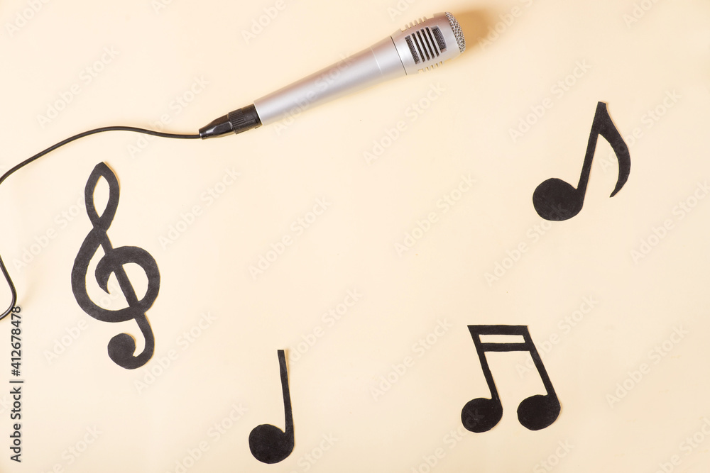 musical concept. microphone and music musical concept. microphone and music