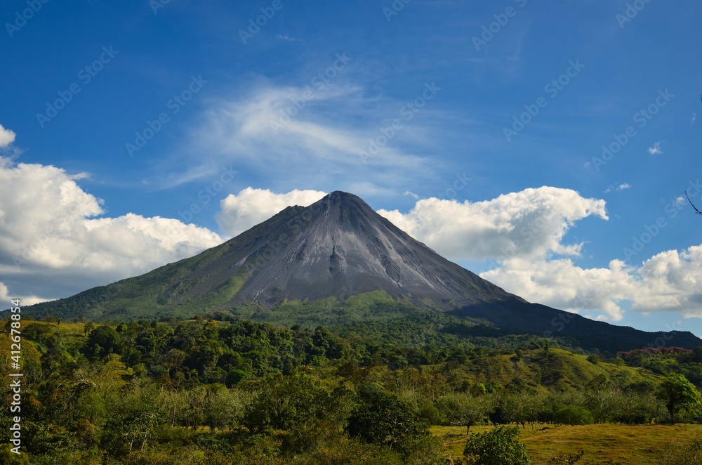 Volcano Arenal next to the rainforest, Costa Rica Pacific, Nationalpark, great Landscape Panorama, Nice view, top shot Volcano Arenal next to the rainforest, Costa Rica Pacific, Nationalpark, great Landscape Panorama, Nice view, top shot