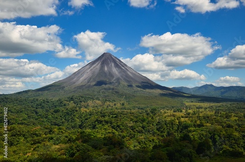 Volcano Arenal next to the rainforest, Costa Rica Pacific, Nationalpark, great Landscape Panorama, Nice view, top shot