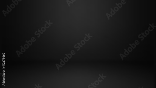 Empty black color studio room background, can use for background and product display