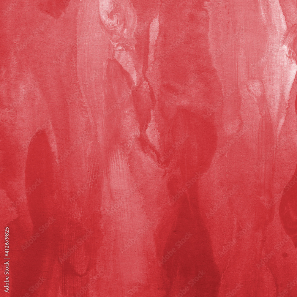 Fototapeta premium Red ink and watercolor texture on white paper background. Gradient paint strokes and decalcomania effect. Hand-painted gouache abstract image. Mess on the canvas.