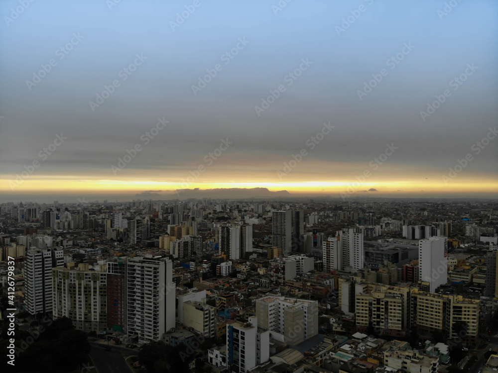 Fototapeta premium Sky view from Jesus Maria in Lima Peru, photo taken by drone