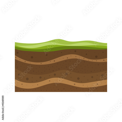 structure of soil layers diagram, vector illustration