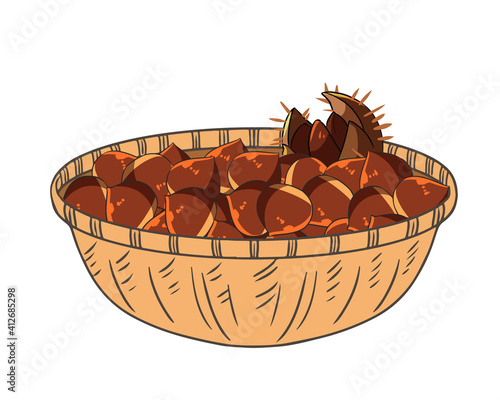 かごに入った栗