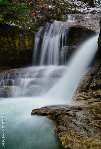 waterfall in the mountains