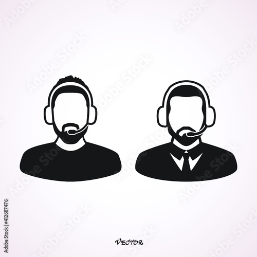 concept with mans  in headset © Galatenko