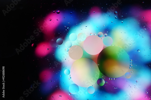 Wallpaper Mural Closeup photo of mixed oil and water bubbles with colourful blurred background bokeh. Torontodigital.ca