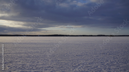 Ice lake snow sky