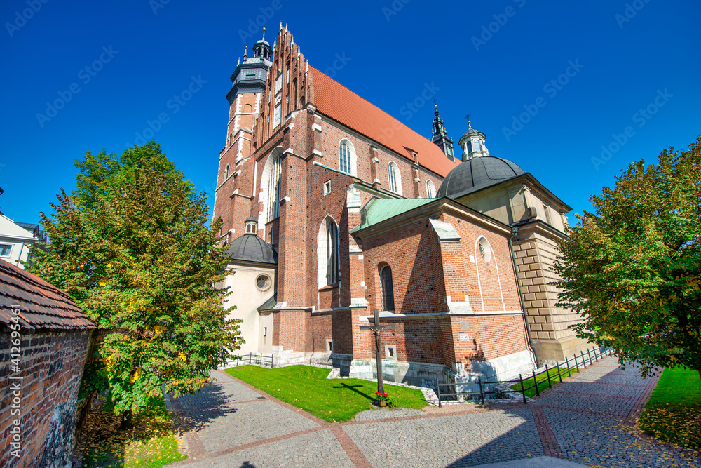 Fototapeta premium Wavel Royal Castle exterior view of walls, Krakow, Poland