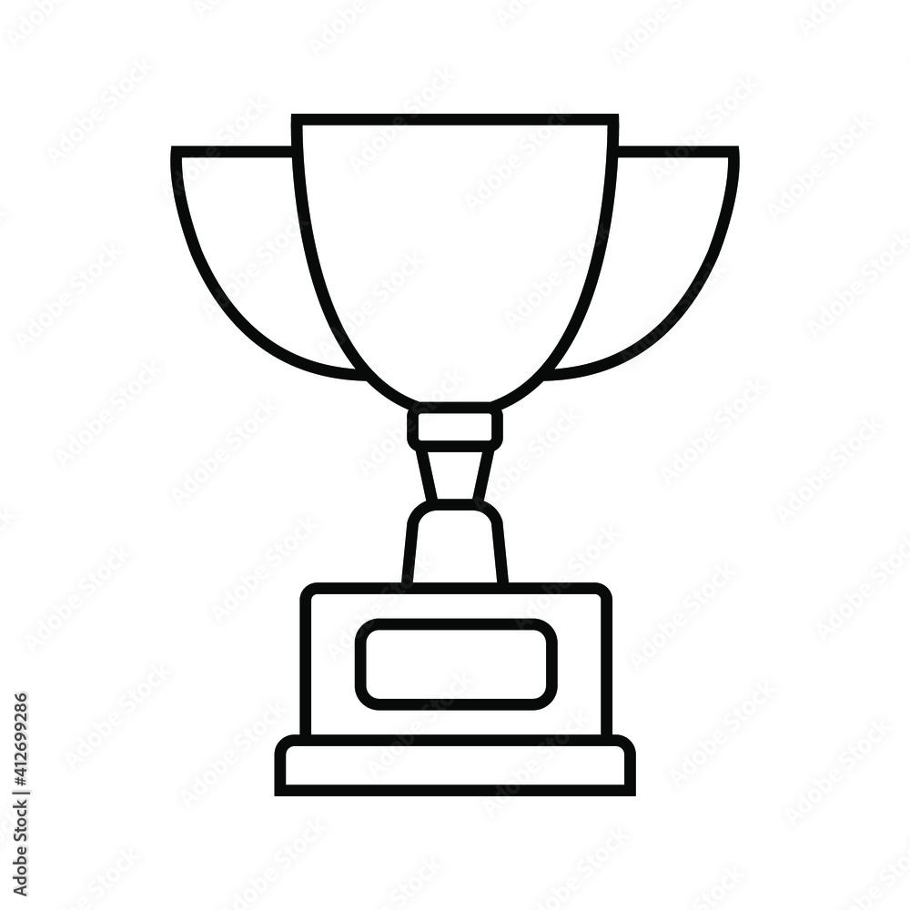 Winner trophy icon vector, symbol of victory event color editable on white background Winner trophy icon vector, symbol of victory event color editable on white background