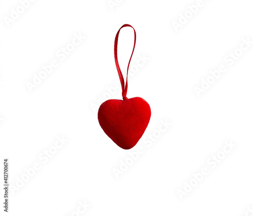 red heart on white background, concept of relationship, dating and party