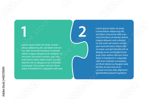 Infographics step blocks as puzzle jigsaw pieces.