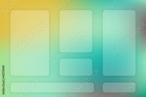 Abstract gradient background. Transparent frame in glass morphism style