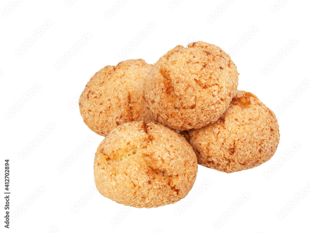 Coconut cookies organic isolated on the white background