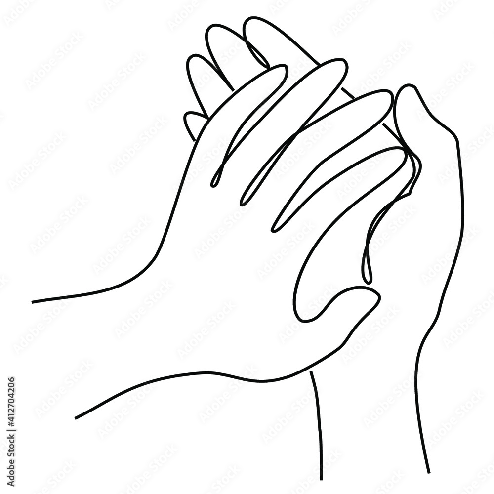 Obraz premium Lady hand silhouette. The elegant brush of the girl. Suitable for advertising cosmetics. Vector illustration.