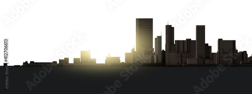 City landscape. City skyline 3d rendering.