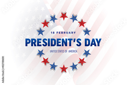 Happy Presidents day in United States. Washington's Birthday. Federal holiday in America. Celebrated in February. Poster, banner and background