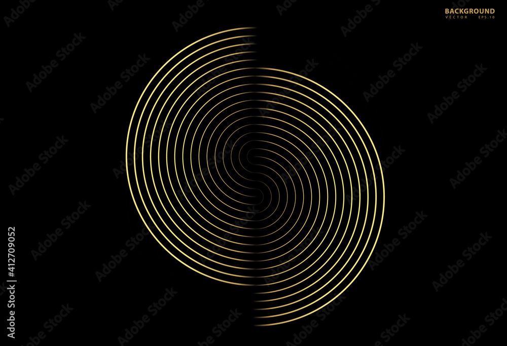 Concentric circle element. Gold luxurious color ring. Abstract vector illustration for sound wave, golden graphic, Modern decoration for websites, posters, banners, template EPS10 vector Concentric circle element. Gold luxurious color ring. Abstract vector illustration for sound wave, golden graphic, Modern decoration for websites, posters, banners, template EPS10 vector