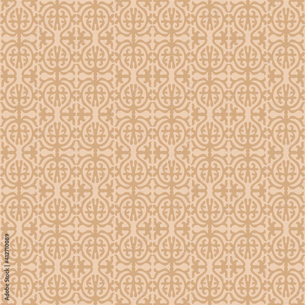 Seamless traditional ethnic Middle Asian, Kazakh or and arabian islamic vector pattern, damask ornate boho style vintage ornament in neutral beige colors for custom print and design. Seamless traditional ethnic Middle Asian, Kazakh or and arabian islamic vector pattern, damask ornate boho style vintage ornament in neutral beige colors for custom print and design.