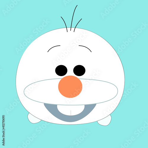 Muñeco de nieve sonriendo vector