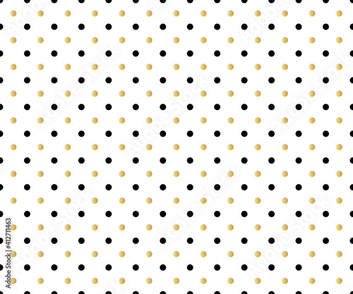 Gold polka dots pattern, colorful holiday background - vector abstract background
