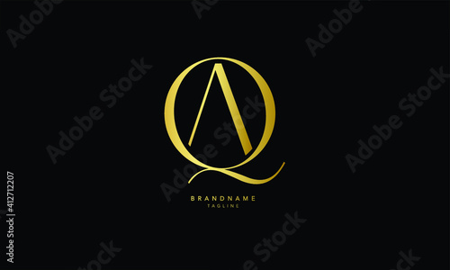 Alphabet letters Initials Monogram logo QA, AQ, Q and A