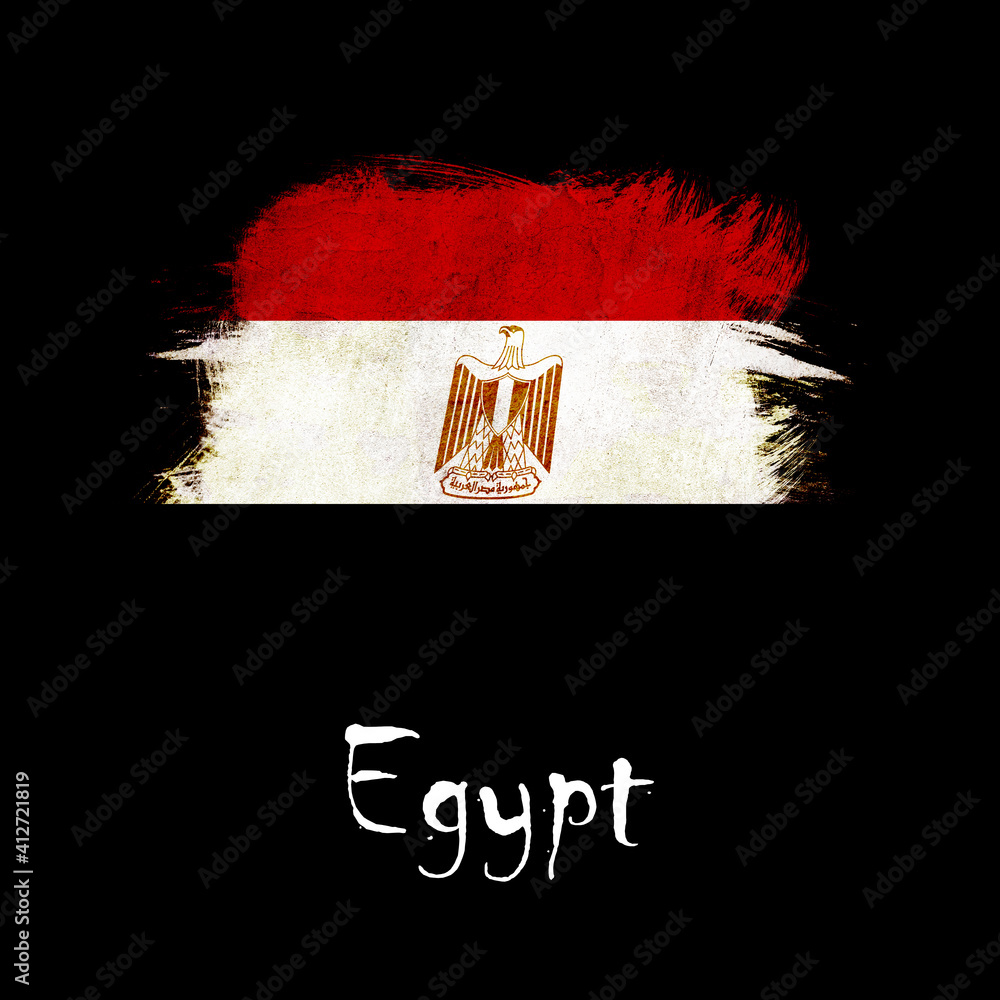 National flag of Egypt, abbreviated with eg; a realistic 3d image of