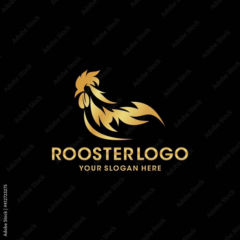 Obraz premium Rooster logo design template. Vector Illustration 