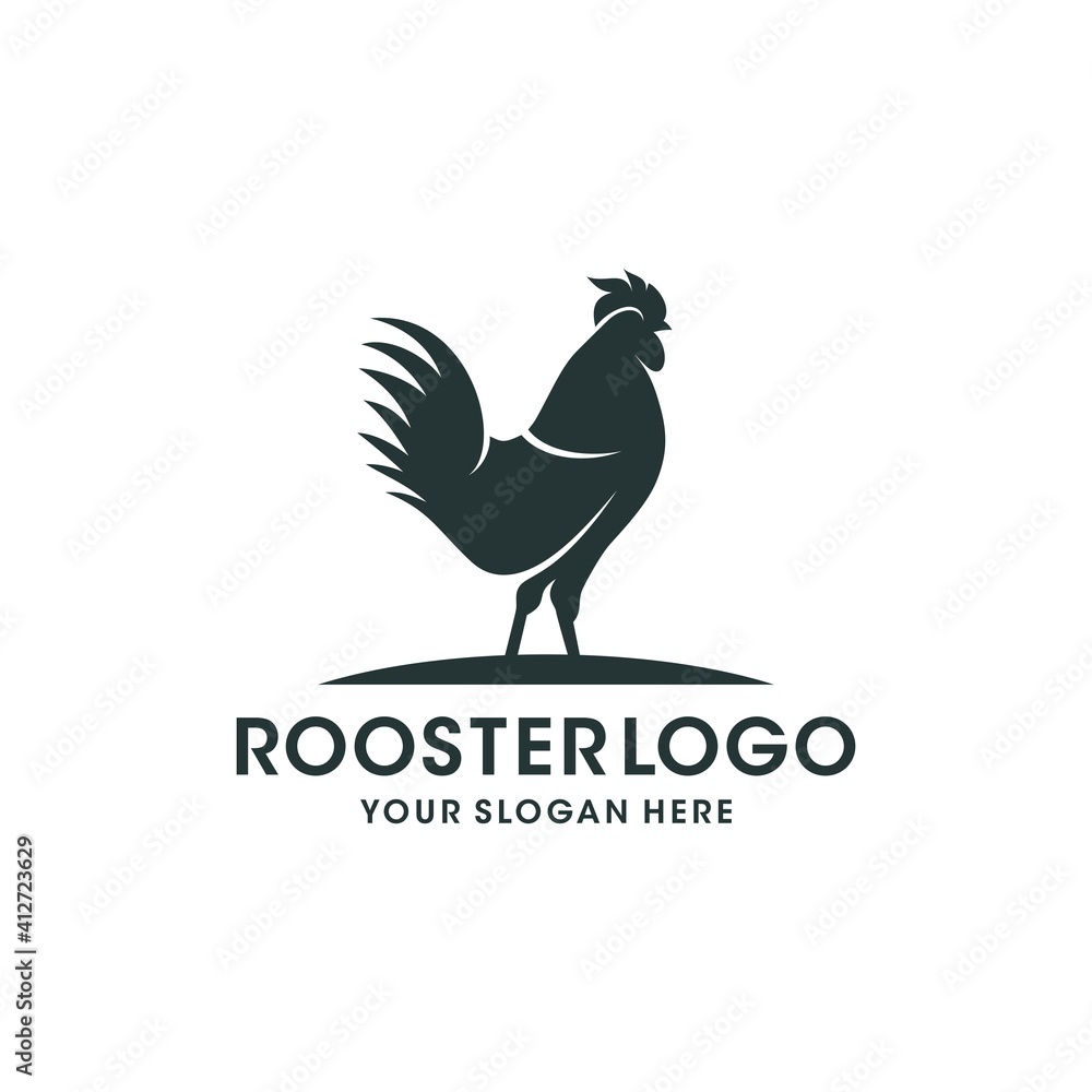 Fototapeta premium Rooster logo design template. Vector Illustration 