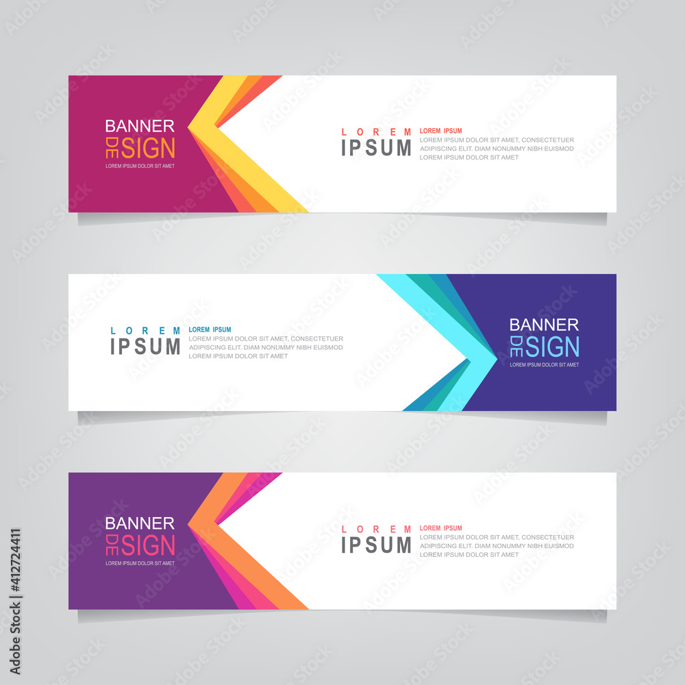 Vector abstract web banner design template. Collection of web banner template. Abstract geometric web design banner template isolated on grey background. Header - landing page Web Design Elements Vector abstract web banner design template. Collection of web banner template. Abstract geometric web design banner template isolated on grey background. Header - landing page Web Design Elements