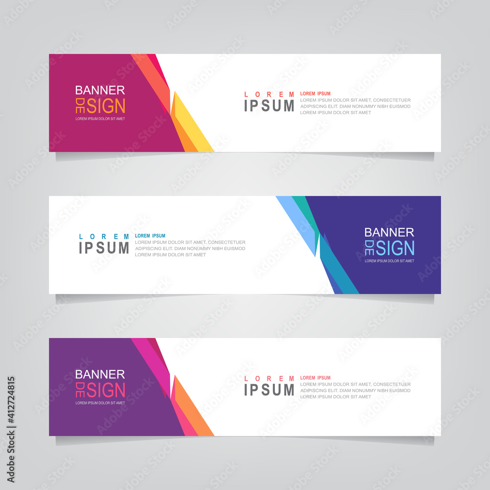 Vector abstract web banner design template. Collection of web banner template. Abstract geometric web design banner template isolated on grey background. Header - landing page Web Design Elements Vector abstract web banner design template. Collection of web banner template. Abstract geometric web design banner template isolated on grey background. Header - landing page Web Design Elements