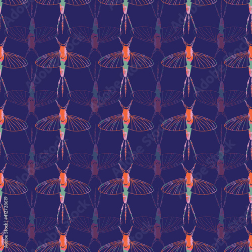 Seamless vector insect pattern, suitable for packaging, fabric design, book cover, gift wrap and other design projects. 