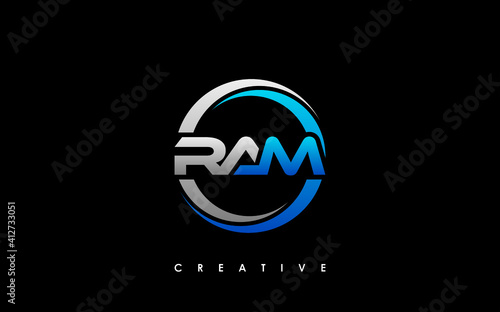 RAM Letter Initial Logo Design Template Vector Illustration