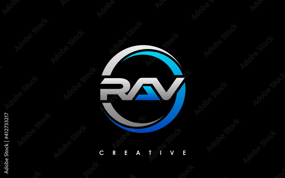 RAV Letter Initial Logo Design Template Vector Illustration RAV Letter Initial Logo Design Template Vector Illustration