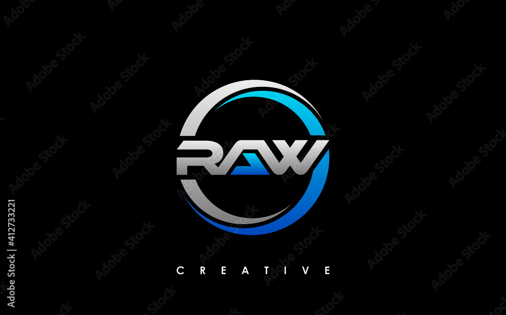 RAW Letter Initial Logo Design Template Vector Illustration RAW Letter Initial Logo Design Template Vector Illustration