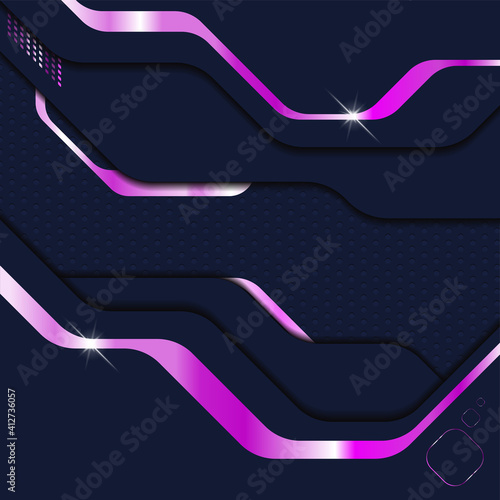 Abstract modern dark metallic background. Sci-fi techno cyberpunk style layered plates. Vector illustration