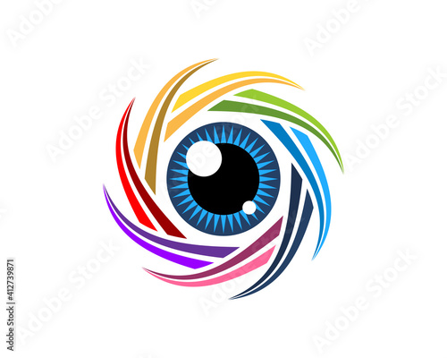 Camera lens with eyes in the middle