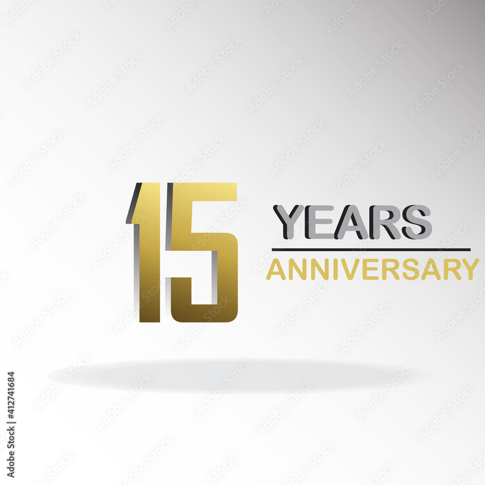 55 Year Anniversary Logo Vector Template Design Illustration gold and white