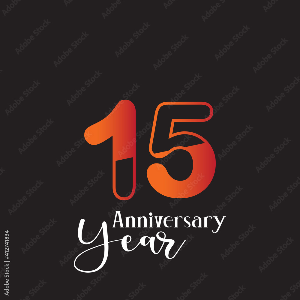 Fototapeta premium Anniversary Logo Vector Template Design Illustration orange and black
