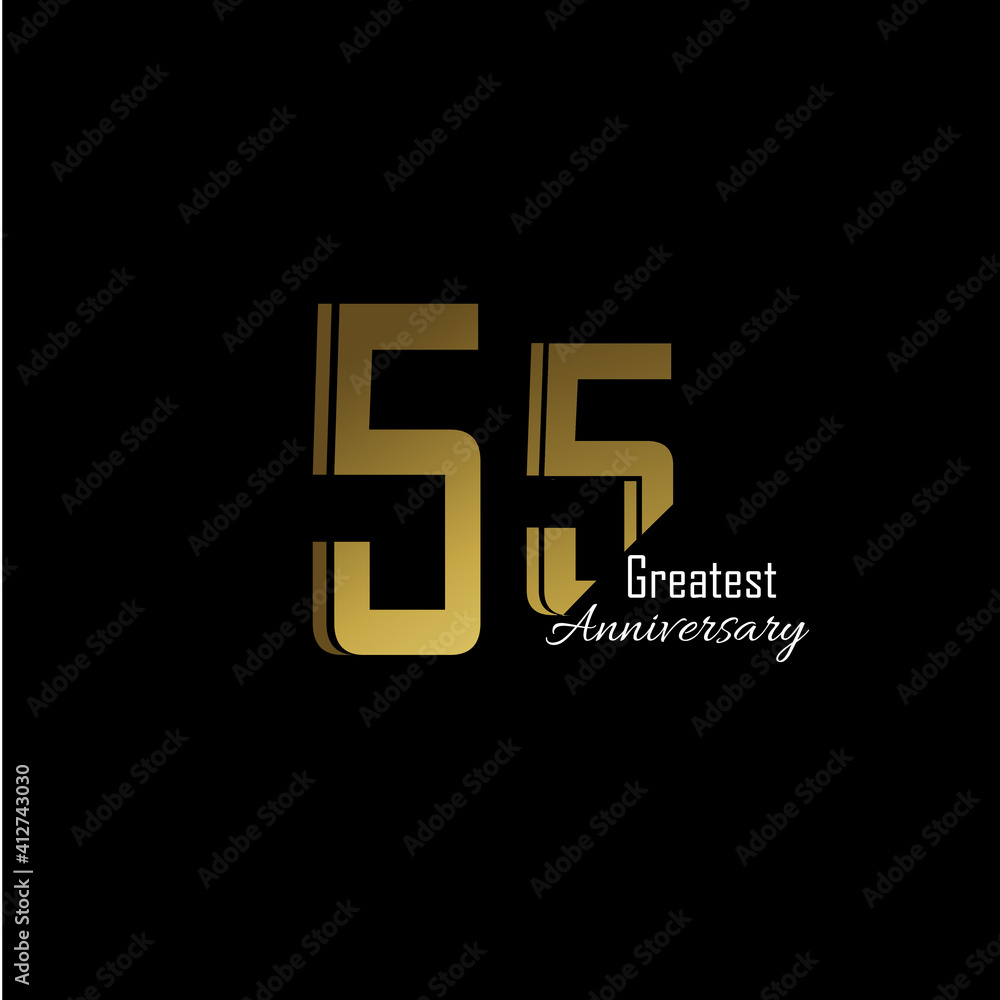 Fototapeta premium Anniversary Logo Vector Template Design Illustration gold and black