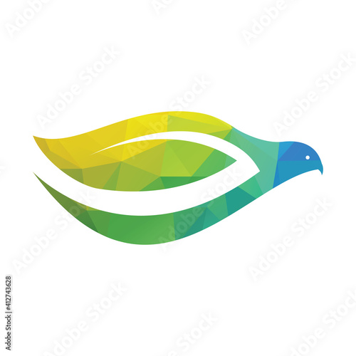 Leaf bird abstract logo vector design. Bird Leaf Logo Design Template.