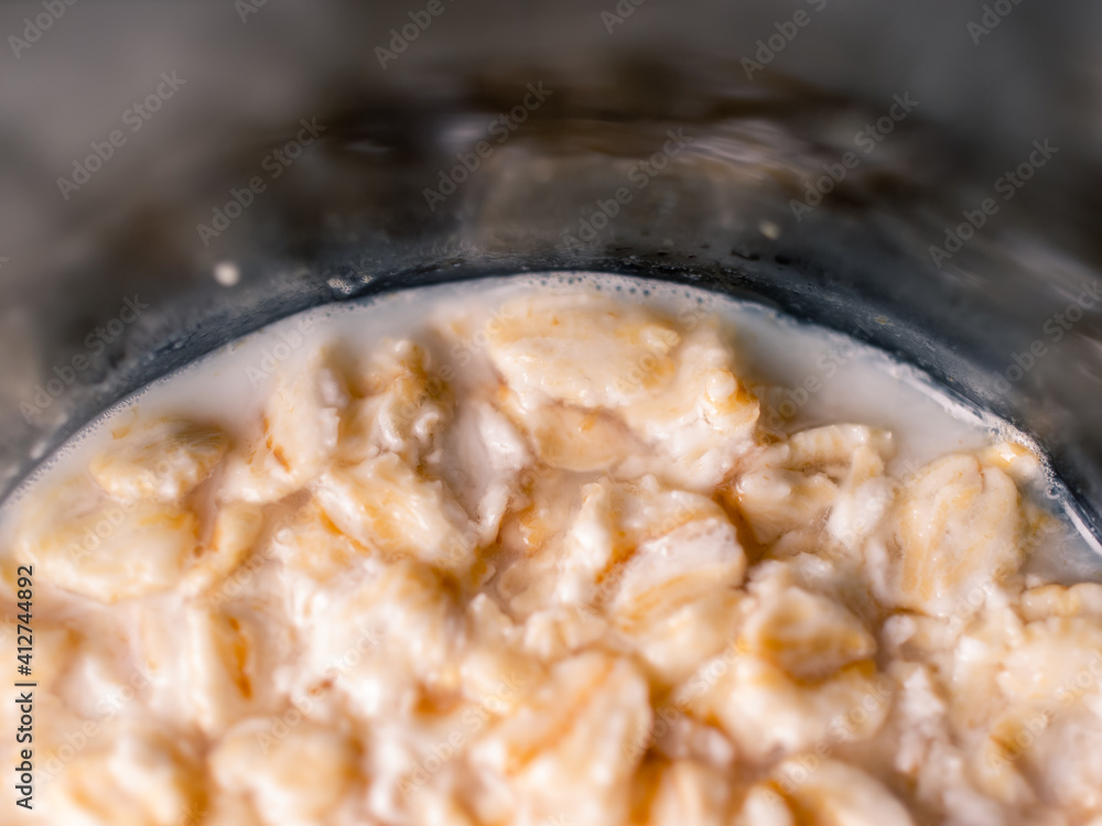 Oatmeal in a glass bowl Oatmeal in a glass bowl
